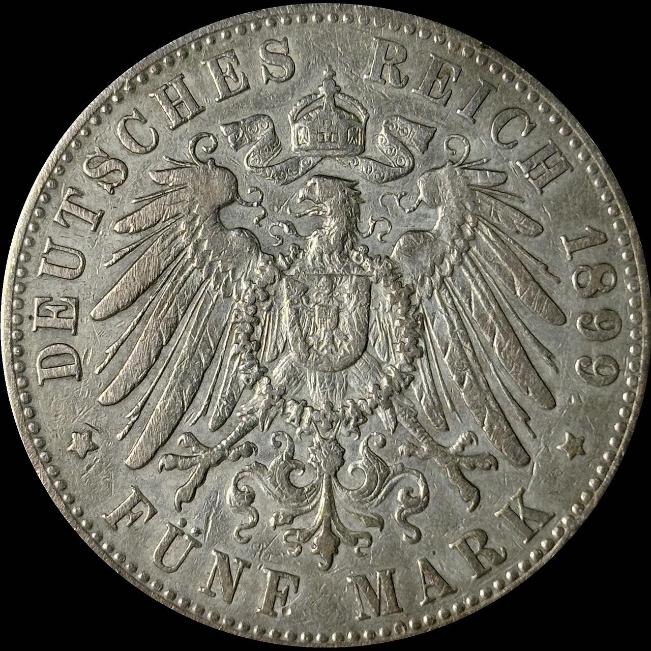 【雨安】【世界币章112-113期】周五/周六 两场连拍 2025-10-31 周五 19:30 保真 8秒倒数自动落锤 高效拍卖  [裸币德国] Germany 德国 帝国 汉堡 5马克 长翅 1899年