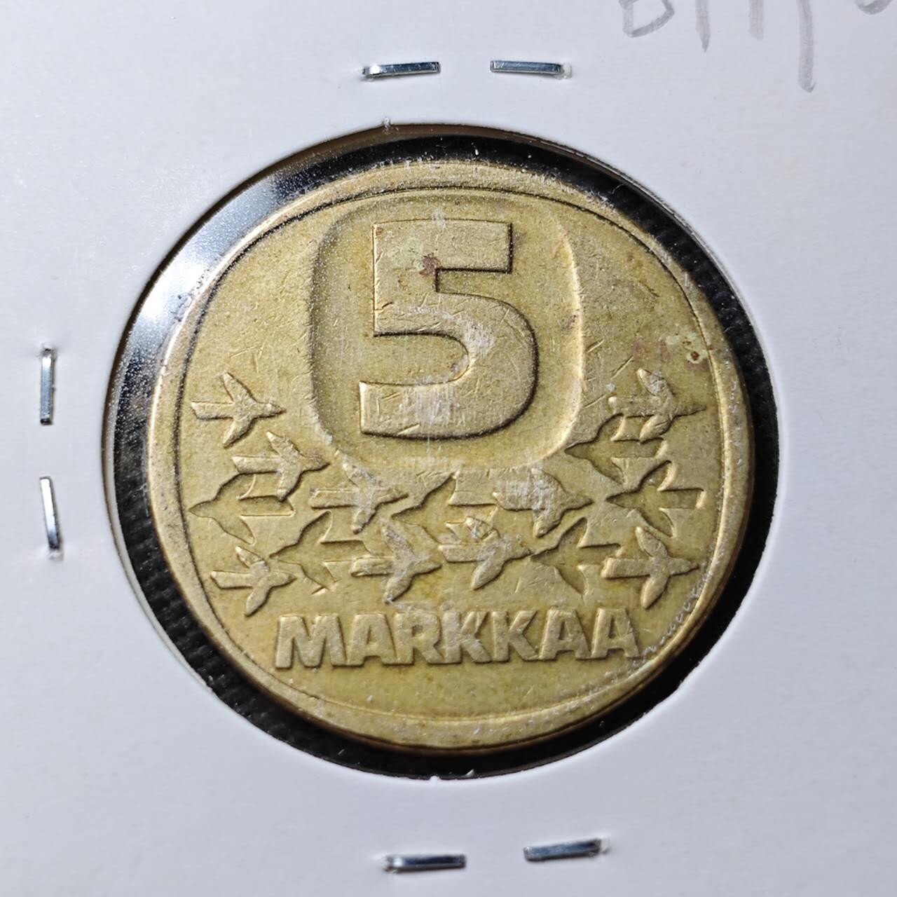 KK钱币收藏小铺  第361场  2月预留时间 周末发货  1983芬兰5马克破冰船