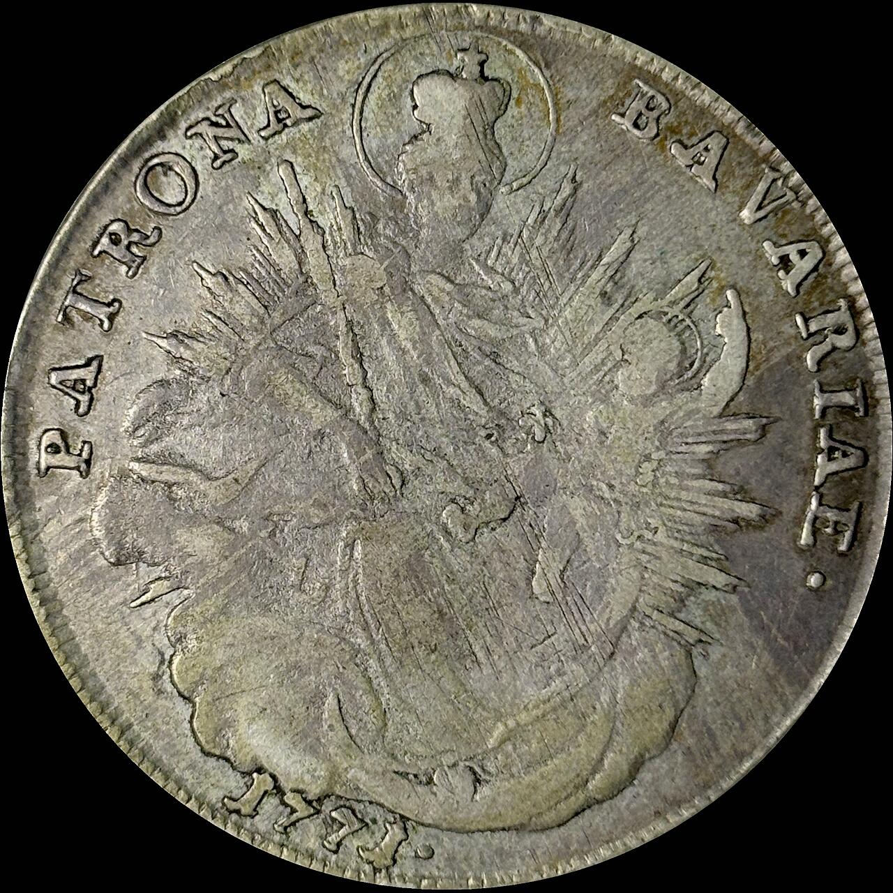 【雨安】【世界币章112-113期】周五/周六 两场连拍 2025-10-31 周五 19:30 保真 8秒倒数自动落锤 高效拍卖  [裸币德国] Germany 德国 德意志 1泰勒 Bavaria巴伐利亚 KM#0519 马克西米利安三世·约瑟夫.圣母抱婴 1771年 原味均匀老包浆