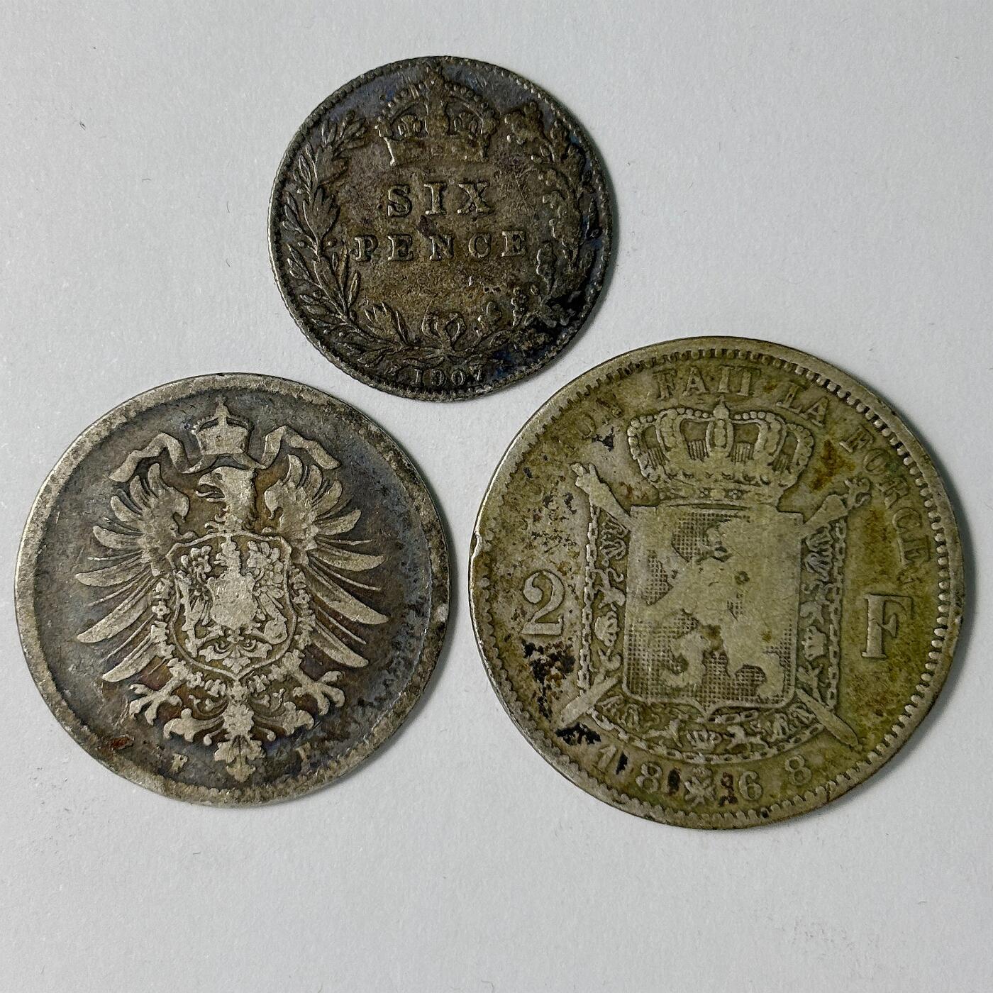 【雨安】【世界币章112-113期】周五/周六 两场连拍 2025-10-31 周五 19:30 保真 8秒倒数自动落锤 高效拍卖  [裸币各国] World 世界各国银币 3枚