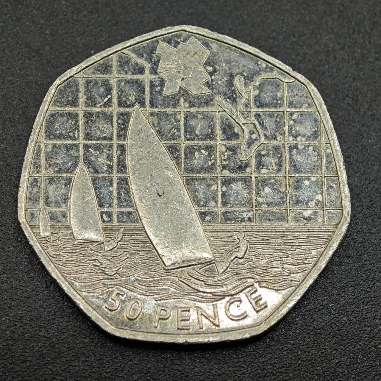 【淘币小摊】实时拍第七百八十一拍   散币场   满百包邮可预留二周 每周一统一发货   英国2011年奥运会50便士纪念币