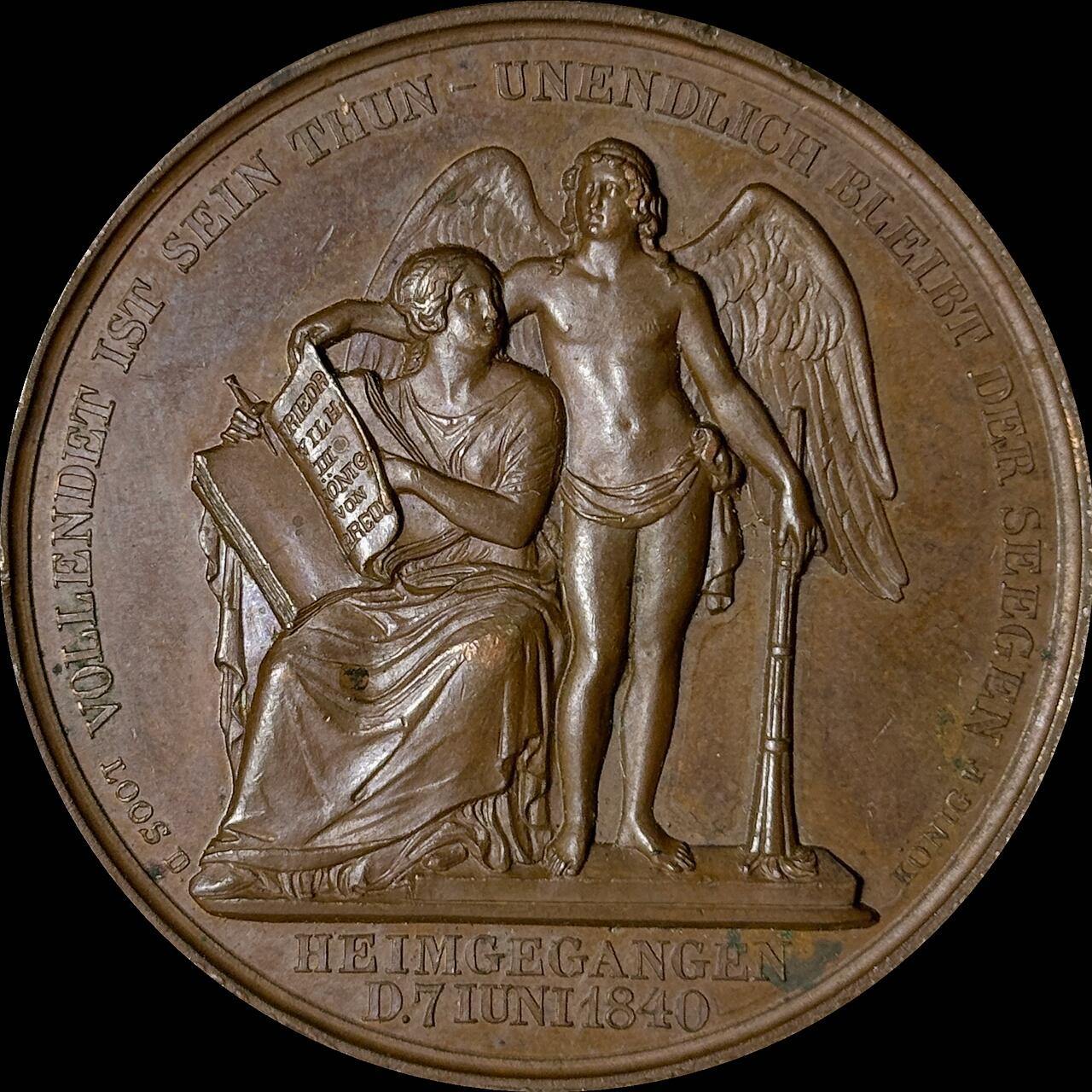 【雨安】【世界币章112-113期】周五/周六 两场连拍 2025-10-31 周五 19:30 保真 8秒倒数自动落锤 高效拍卖  [章] Germany 章 德国 1840年 腓特烈·威廉三世 铜章 40.2克, 41mm