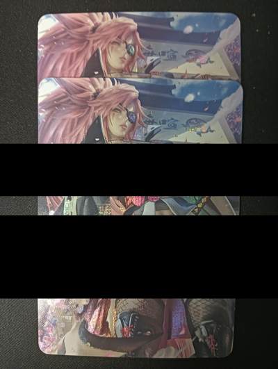 花开卡拍第45期（11月2号周日截拍，品控勿拍!!!拍品不寄存，运费5元，自制卡难免瑕疵，可能存在轻微撞角爆边等出厂瑕疵，品控介意勿拍！） - 艺术卡 罪恶装备 梅喧 渐变对卡 第二张清凉 纱布闪