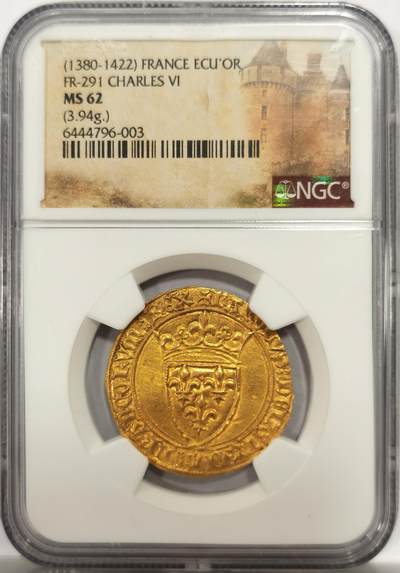 博洋堂世界钱币拍卖第144期（全场包邮） - NGC MS62 无年份法国查尔斯六世打制大金币 极为少见的品种，国内公开市场MS级别几乎未曾见到。状态极佳的一枚，强光全深打几乎所有细节都在，底板在打制币中可以说遥遥领先，这两点在这个品种中可以说极为难得。上周AW秋拍一模一样的品种NGC61分成交价含佣金355200日元，到手接近17000人民币！此枚62分叠加如此极品的状态值得高看一眼