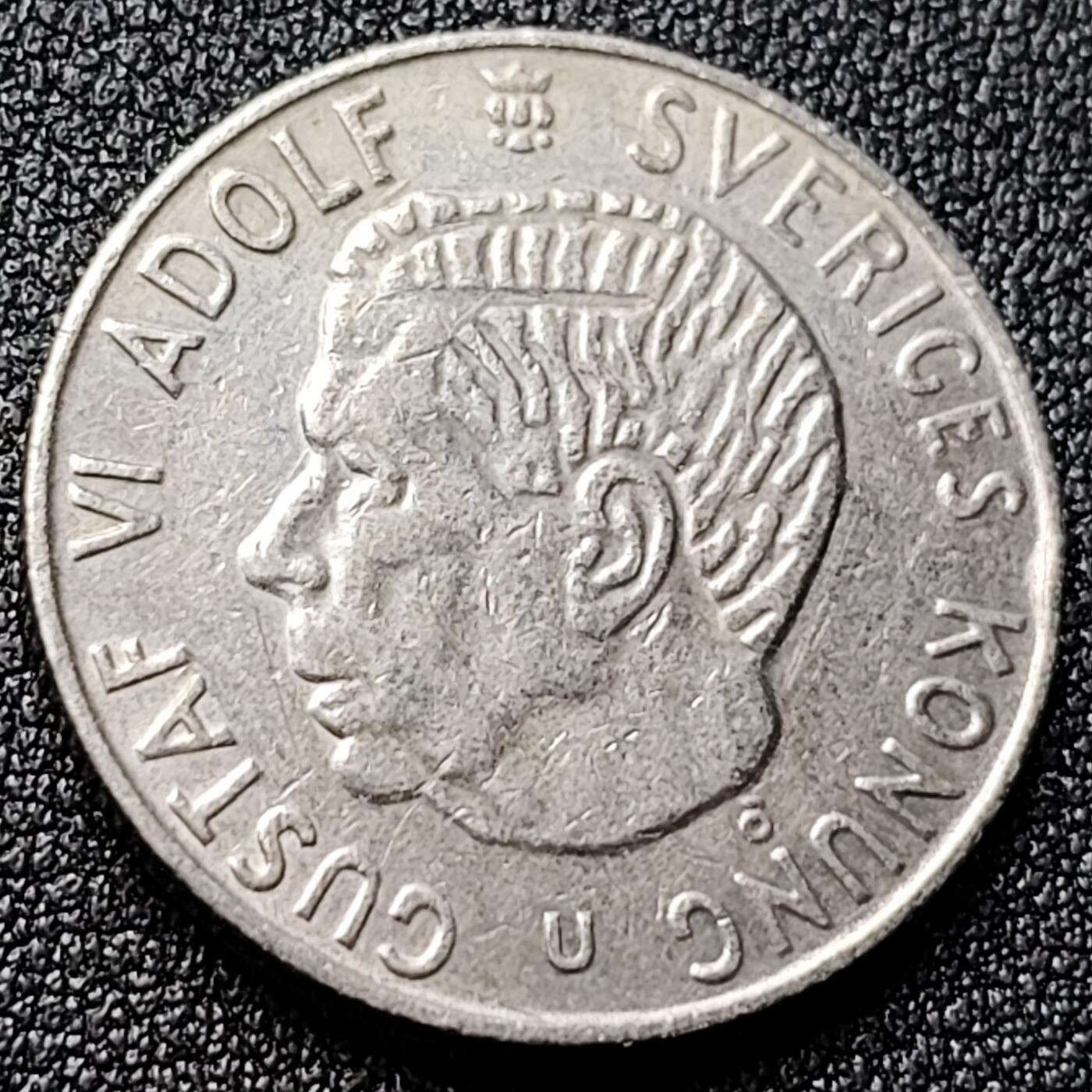 泉币菌-第120场-精品福利场 瑞典1972年1克朗铜镍币，古斯塔夫六世国王，25mm 