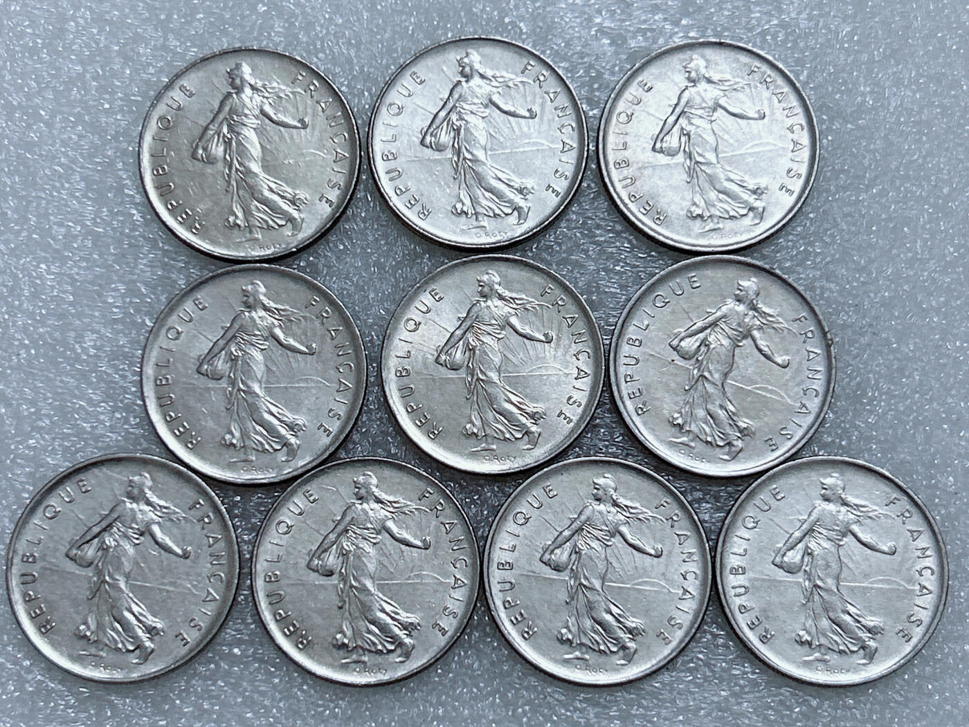 第一海外回流一元起拍收藏 散集专场  第260期 法国5法郎硬币 10枚