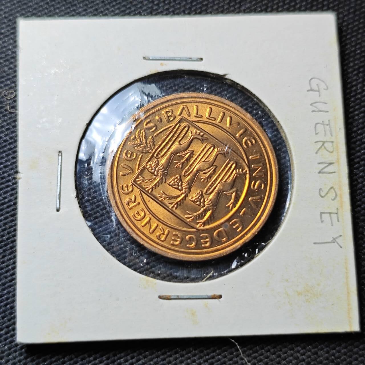 KK钱币收藏小铺  第362场  2月预留时间 周末发货 根西2根西铜币 好品 