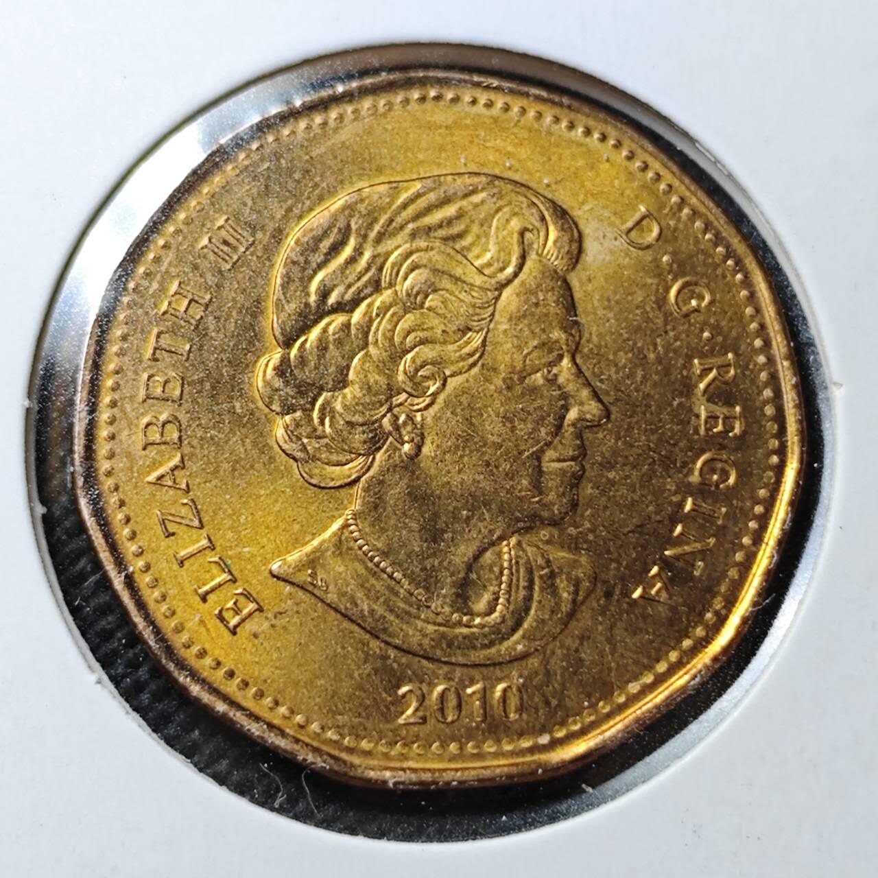 KK钱币收藏小铺  第362场  2月预留时间 周末发货  2010加拿大1元纪念币 好品