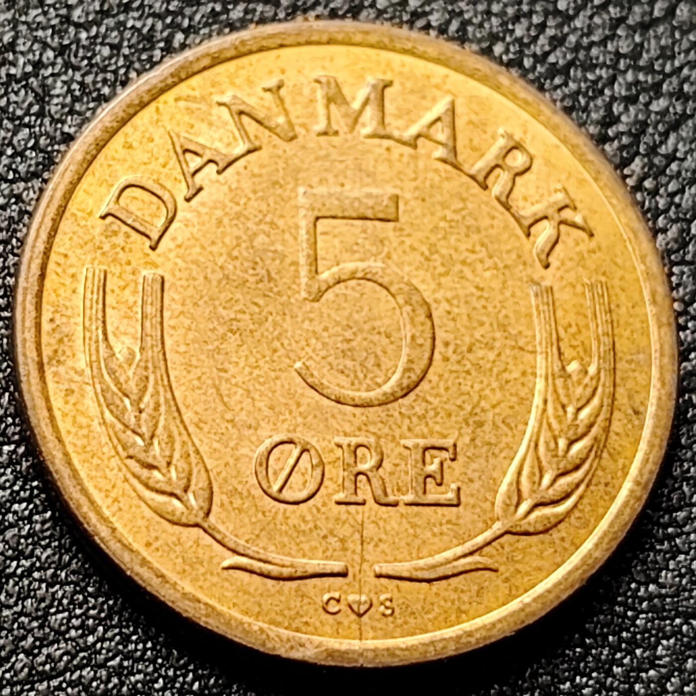 泉币菌-第120场-精品福利场 铜光美品 丹麦5欧尔铝青铜币 1966年 重量(克)6 直径(毫米)24