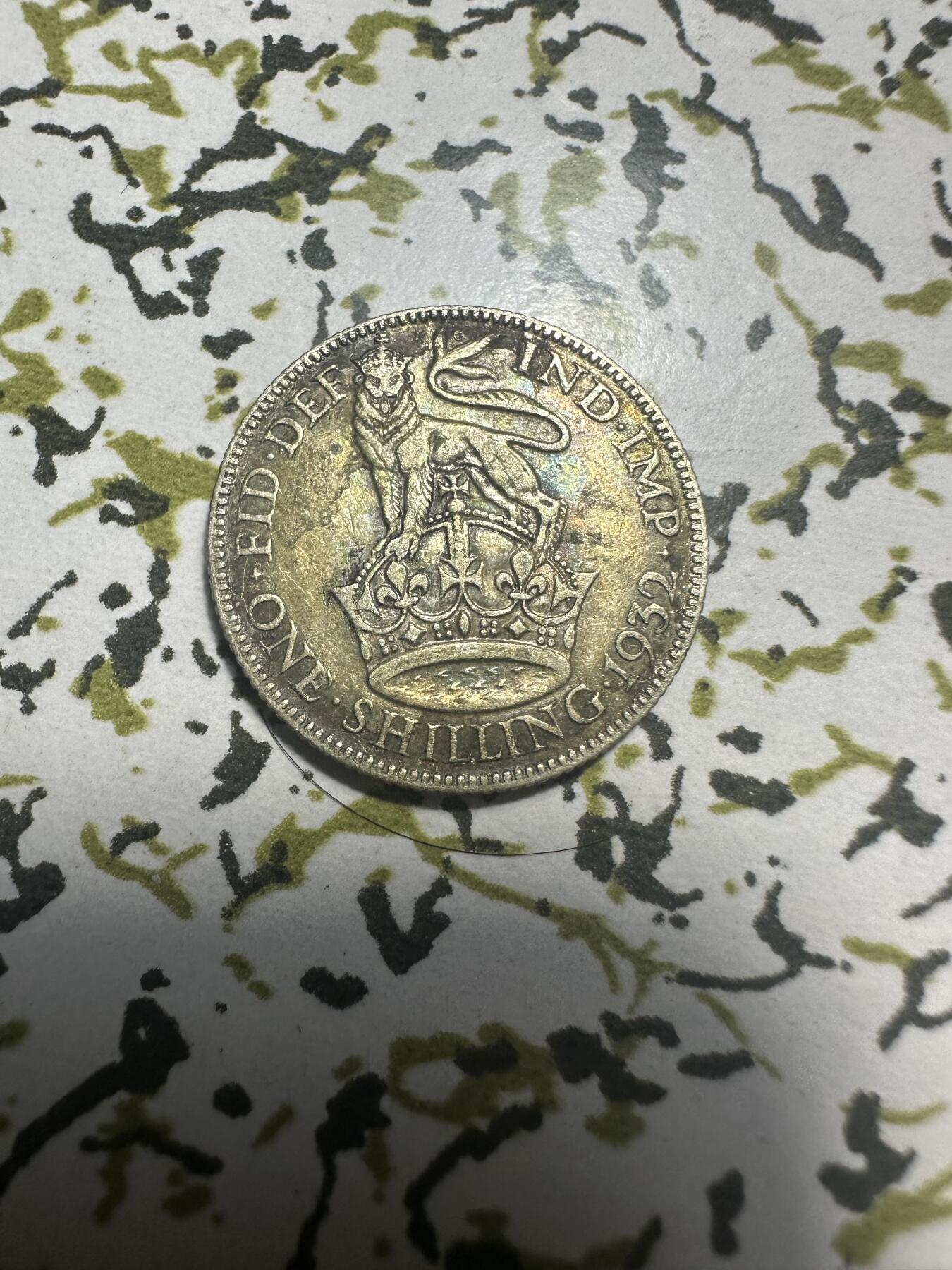 外国钱币，章 英国乔治五世1先令银币