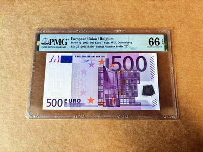 【Blue Auction】世界纸币精拍第744期——18级TOP拍卖/信誉/品质/专业/高效💫 -   【首签 比利时版】欧盟 2002年500欧元 PMG66EPQ 