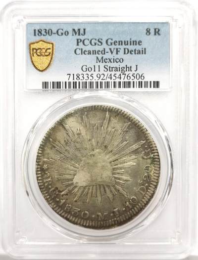 博洋堂世界钱币拍卖第144期（全场包邮） - PCGS VF 墨西哥1830年GO MJ版花边鹰洋，直J版，少见早期五级鹰
