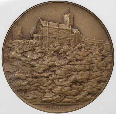 修遠堂世界钱币第九十一期 - NGC MS64BN 魏玛政府时期-图林根景观大铜章 大名家卡尔歌茨作品