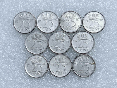 第一海外回流一元起拍收藏 散集专场  第260期 - 荷兰25分硬币 朱丽安娜 10枚