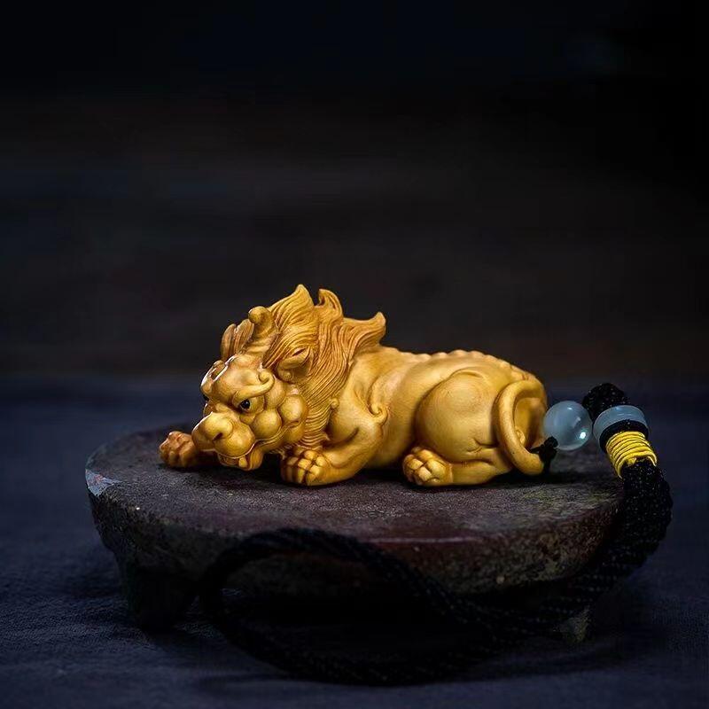 听雨轩（13） 黄杨木雕招财天禄貔貅 7cm