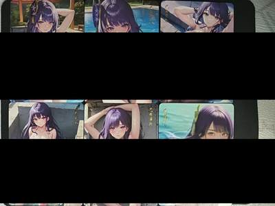 花开卡拍第45期（11月2号周日截拍，品控勿拍!!!拍品不寄存，运费5元，自制卡难免瑕疵，可能存在轻微撞角爆边等出厂瑕疵，品控介意勿拍！） - 原神 巴尔泽布 泳装小套6张 彩闪