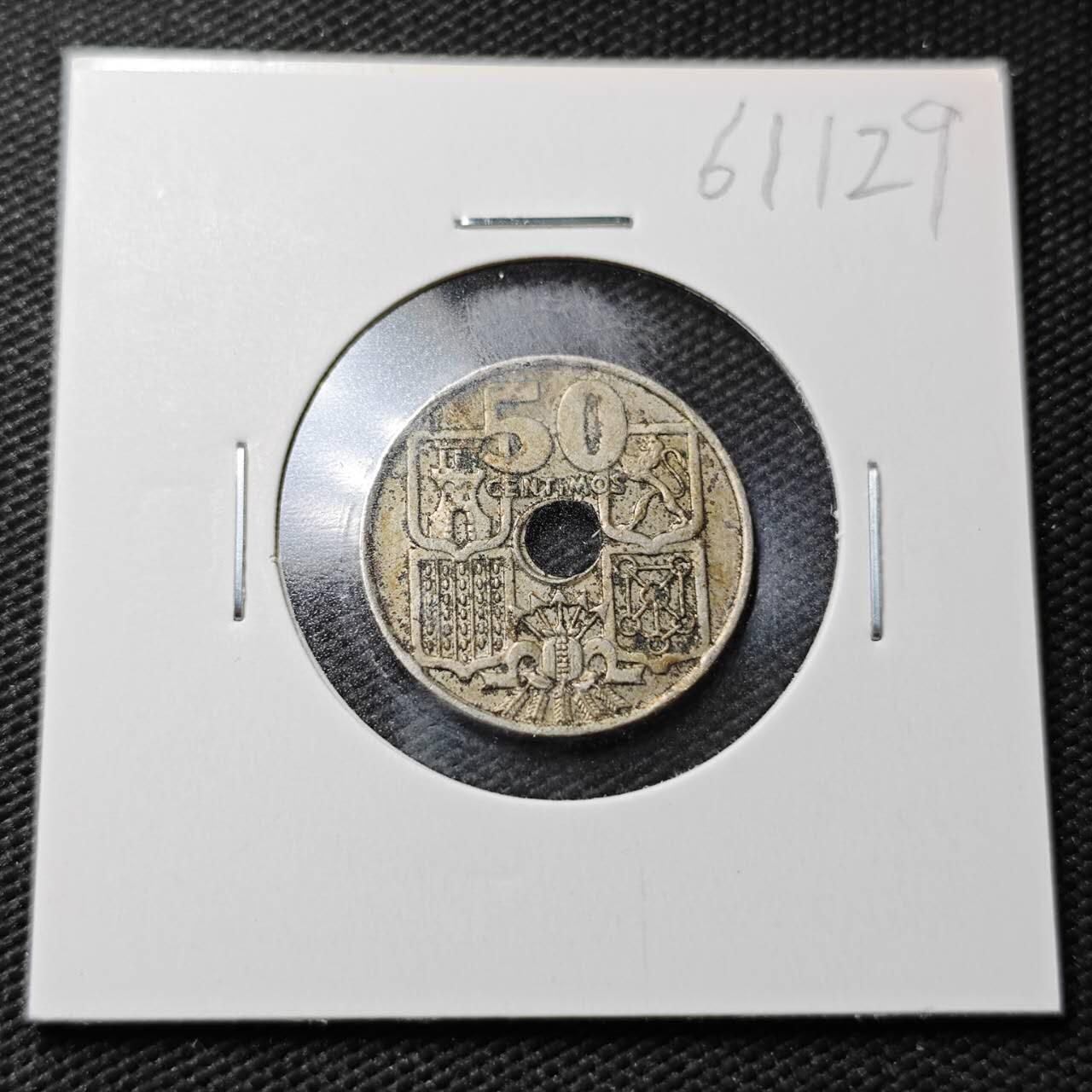 KK钱币收藏小铺  第361场  2月预留时间 周末发货  1949西班牙50比塞塔