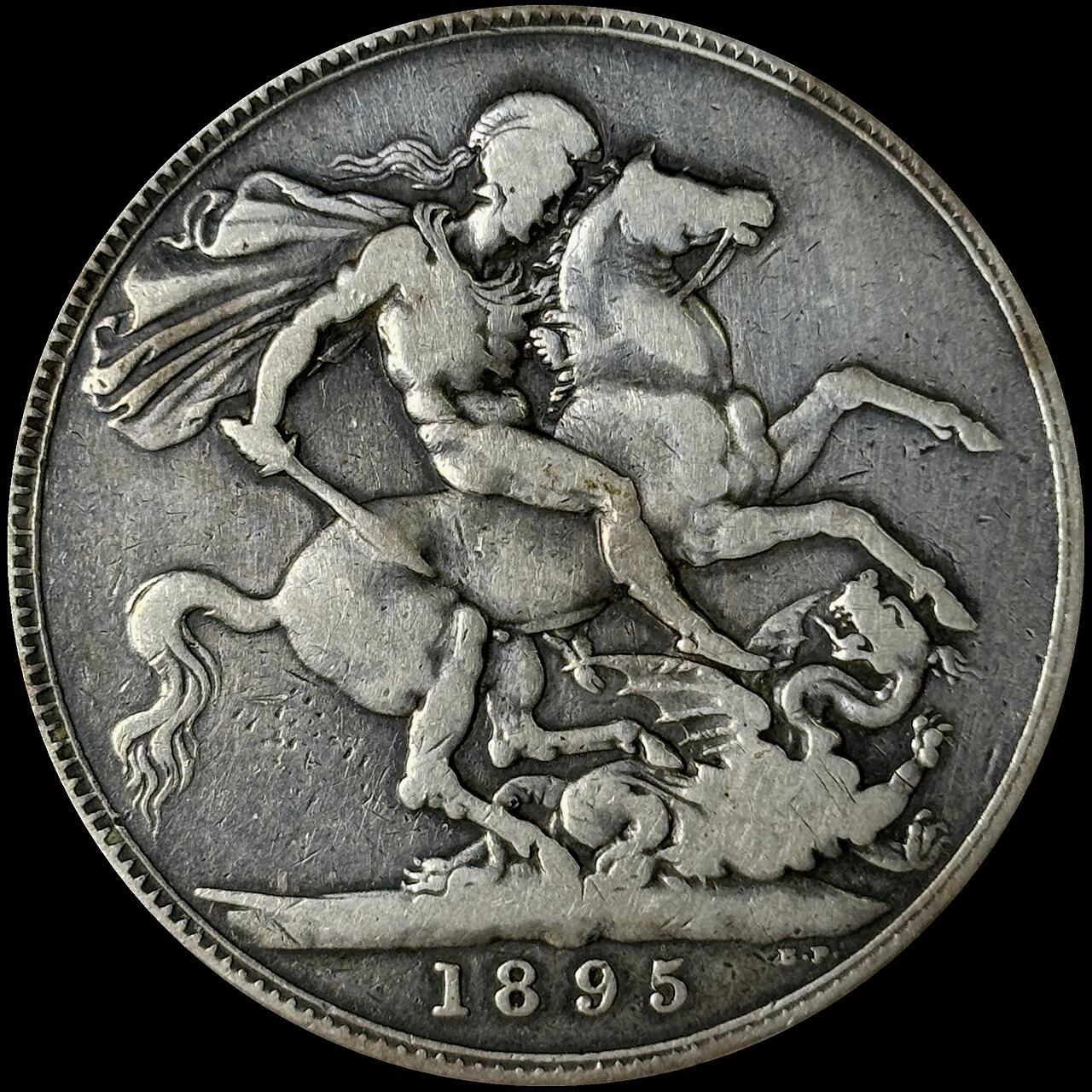 【雨安】【世界币章112-113期】周五/周六 两场连拍 2025-10-31 周五 19:30 保真 8秒倒数自动落锤 高效拍卖  [裸币各国] Great Britain 英国 1克朗 1895年 维多利亚 披纱