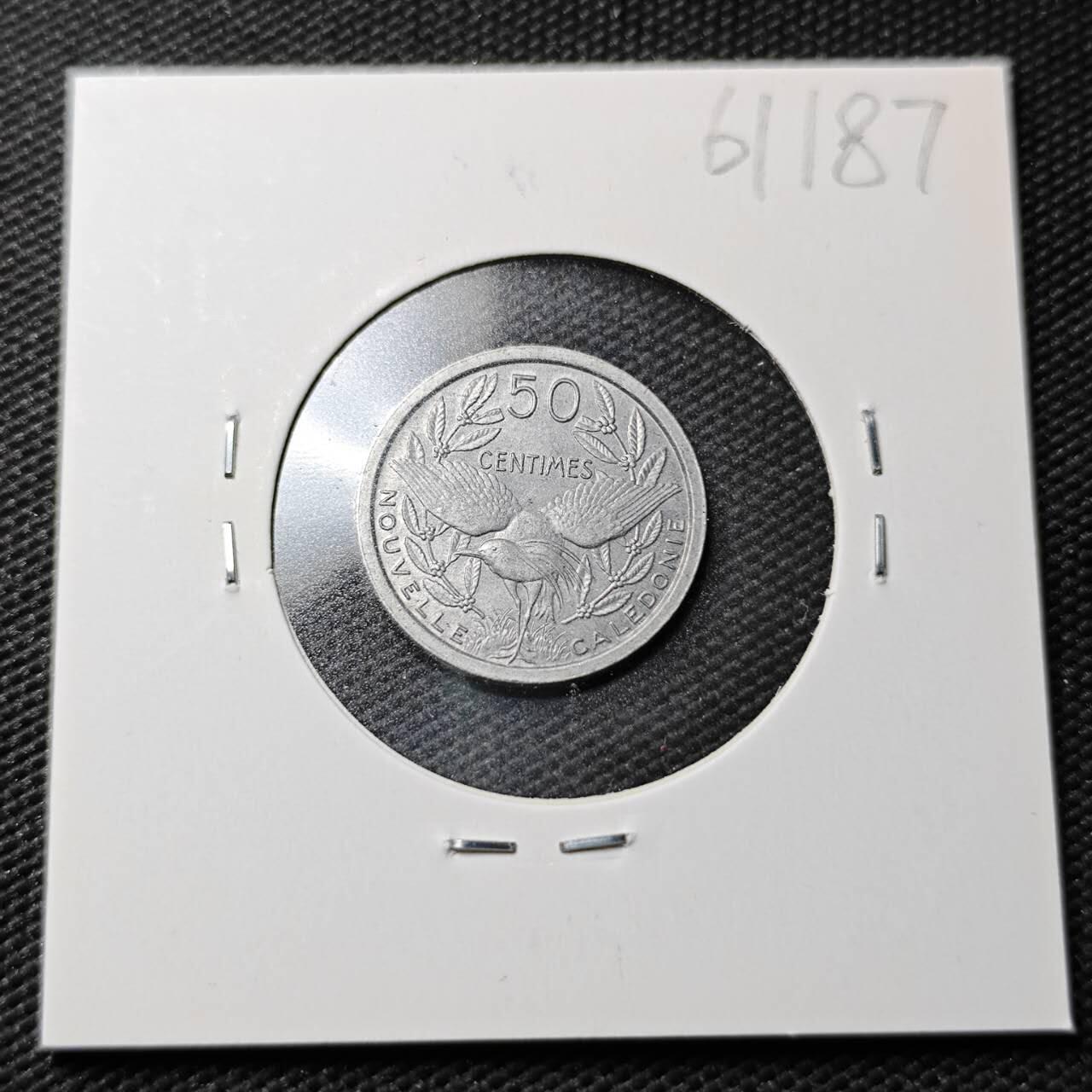 KK钱币收藏小铺  第361场  2月预留时间 周末发货  1949法属新喀里多尼亚50分 好品