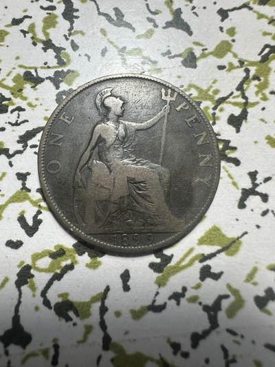 外国钱币，章 - 1899年英国1便士