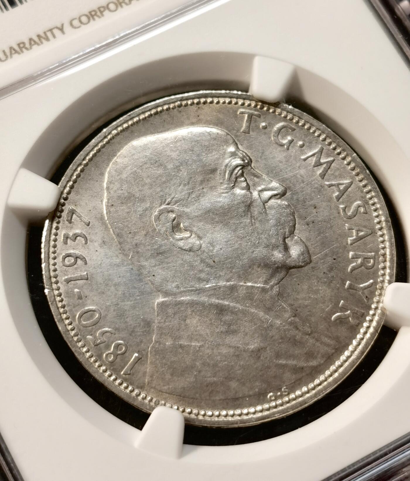 甄臻铺-世界币章拍卖（第37期），送拍享返佣金等优惠多多 NGC-UNCD 捷克斯洛伐克1937年20克朗纪念银币