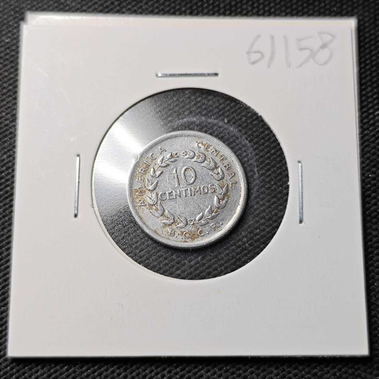 KK钱币收藏小铺  第361场  2月预留时间 周末发货  1953哥斯达黎加10分