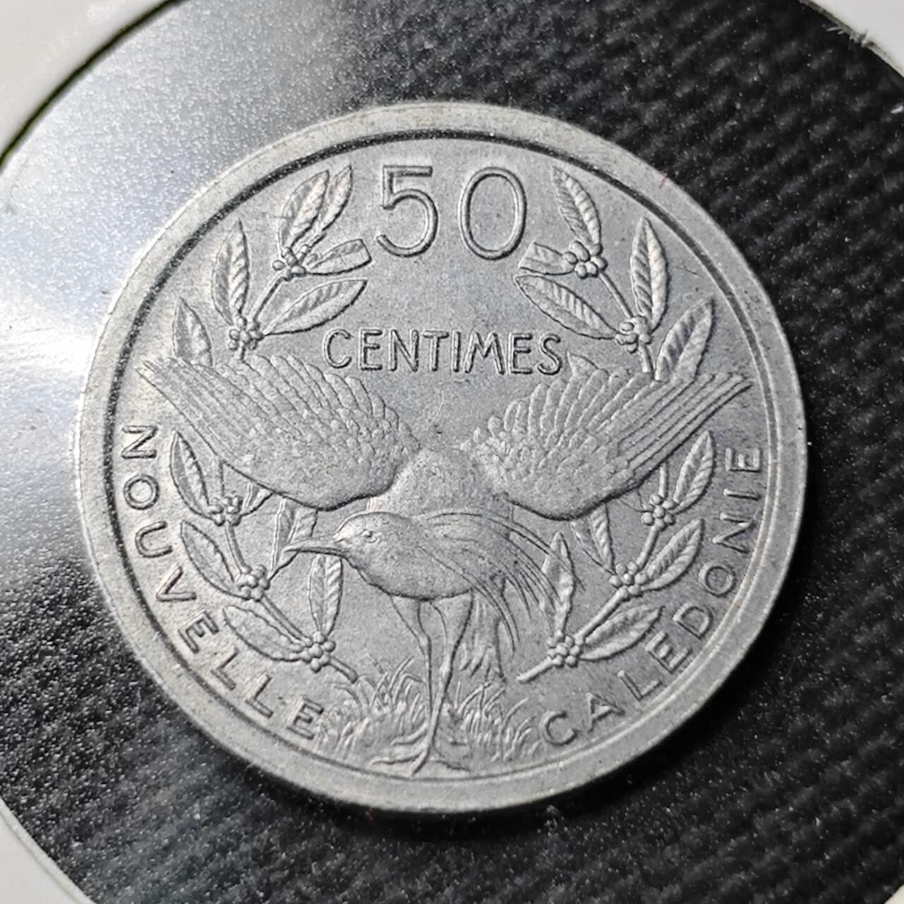 KK钱币收藏小铺  第361场  2月预留时间 周末发货  1949法属新喀里多尼亚50分 好品