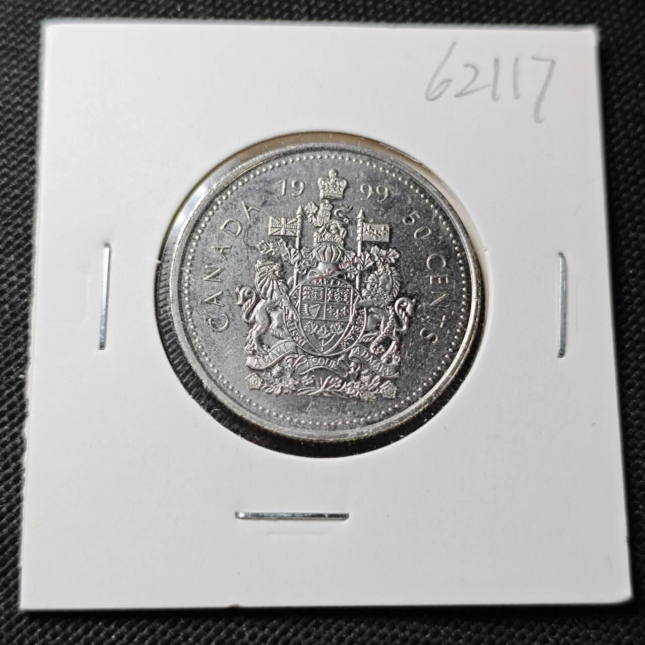 KK钱币收藏小铺  第362场  2月预留时间 周末发货  1999加拿大50分