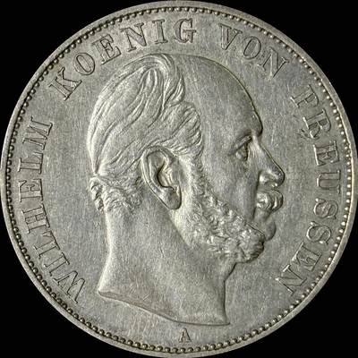 【雨安】【世界币章112-113期】周五/周六 两场连拍 2025-10-31 周五 19:30 保真 8秒倒数自动落锤 高效拍卖  - [裸币德国] Germany 德国 德意志 1泰勒 Prussia普鲁士 Thun.272 KM#0500 (1871) 威廉一世.普法战争 1871年