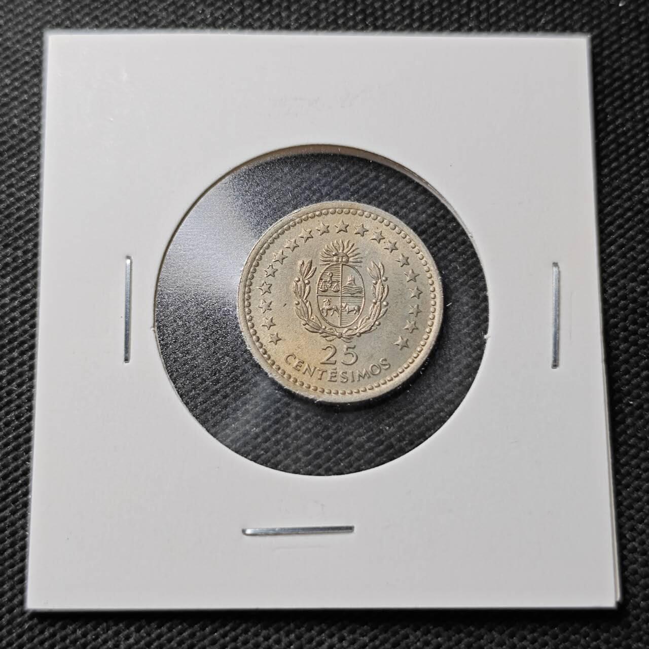 KK钱币收藏小铺  第362场  2月预留时间 周末发货  1960乌拉圭25分