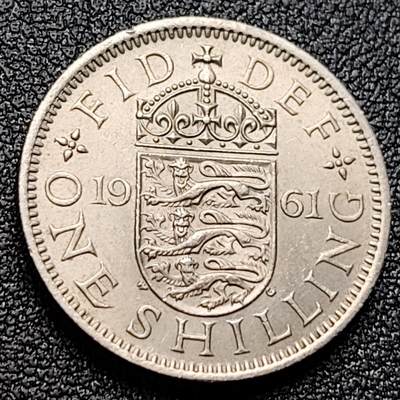 泉币菌-第121场-精品福利场 - 三狮盾徽  英国1先令硬币 24mm  女王 伊丽莎白二世