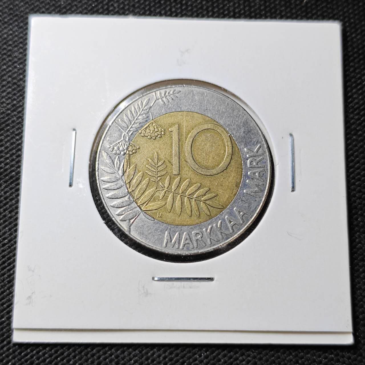 KK钱币收藏小铺  第362场  2月预留时间 周末发货 芬兰10马克双色币 