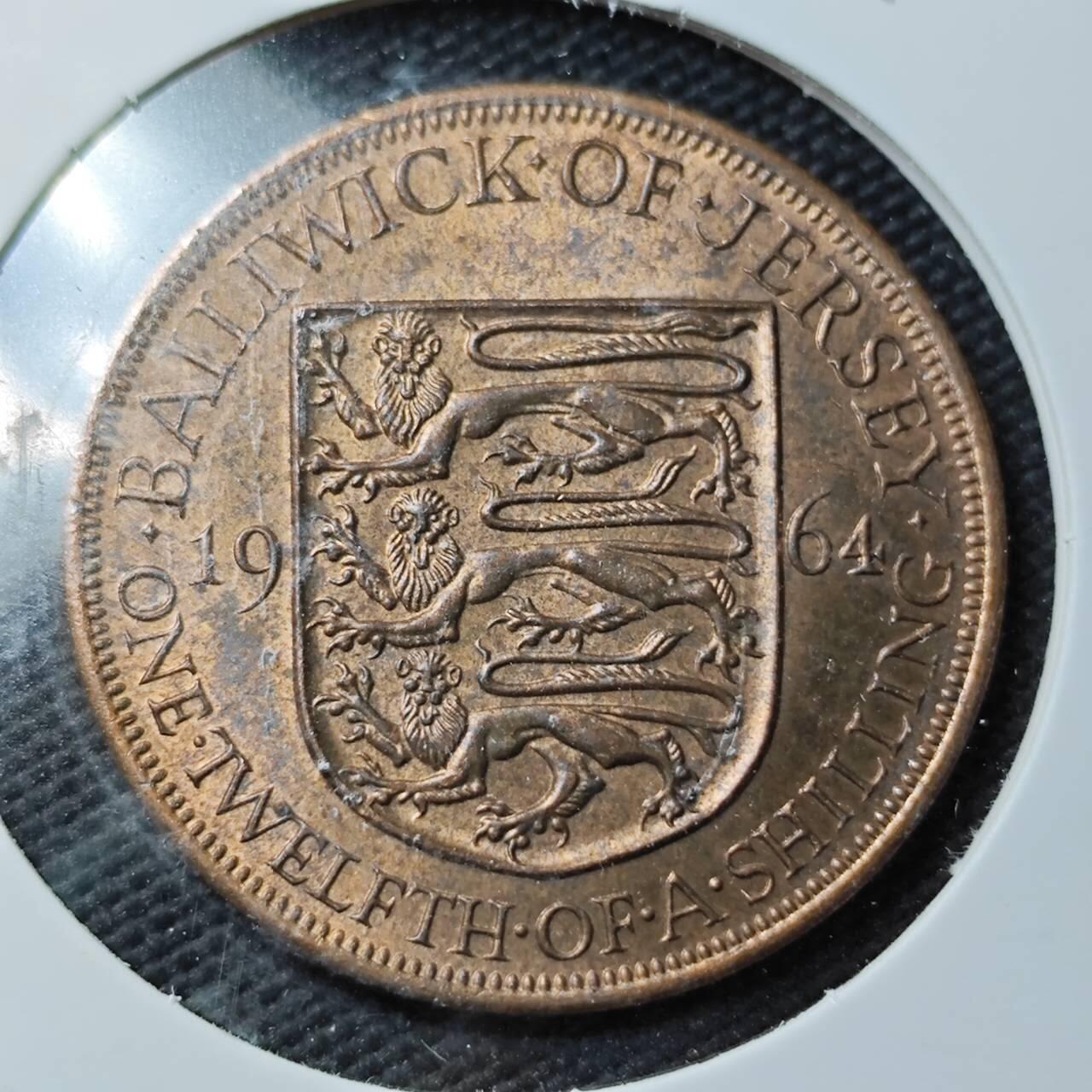 KK钱币收藏小铺  第361场  2月预留时间 周末发货  1964泽西1/12先令铜币