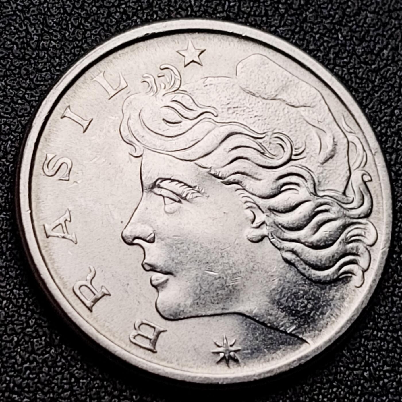 泉币菌-第121场-精品福利场 少见原光极美 巴西1975年50分 货船起重机/自由女神 首年份铜镍币27mm