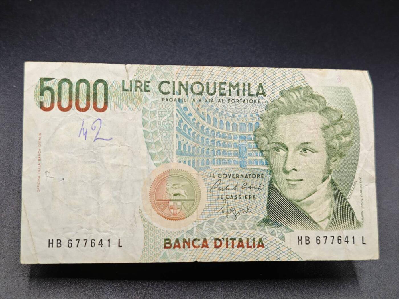 【淘币小摊】实时拍第七百八十二拍   无佣金纸币福利场   满百包邮可预留二周 每周一统一发货   意大利5000里拉