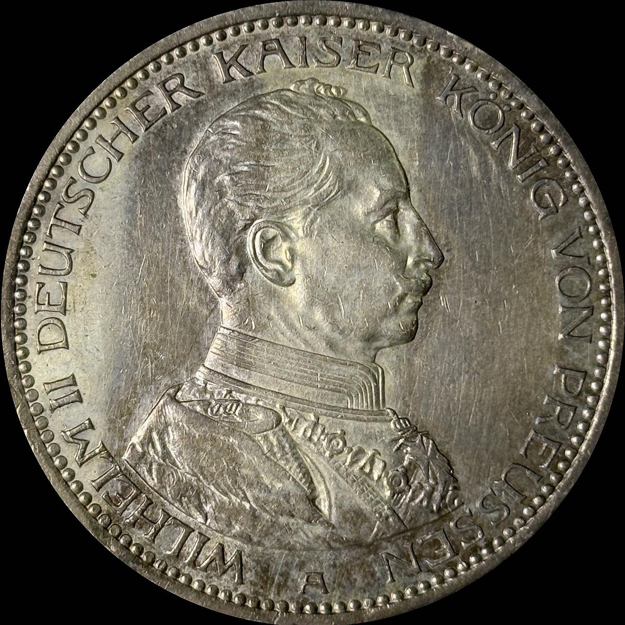 【雨安】【世界币章112-113期】周五/周六 两场连拍 2025-10-31 周五 19:30 保真 8秒倒数自动落锤 高效拍卖  [裸币德国] Germany 德国 帝国 普鲁士 5马克 (1913-1914) 军装 1914年