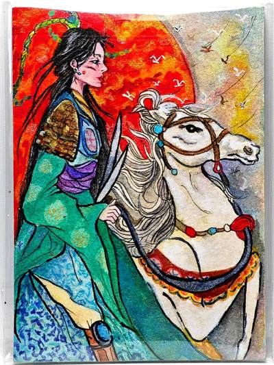 白泽拍卖卡牌手绘专场第27期 - 2025 杨佳丽手绘卡 扈三娘  杨佳丽亲签