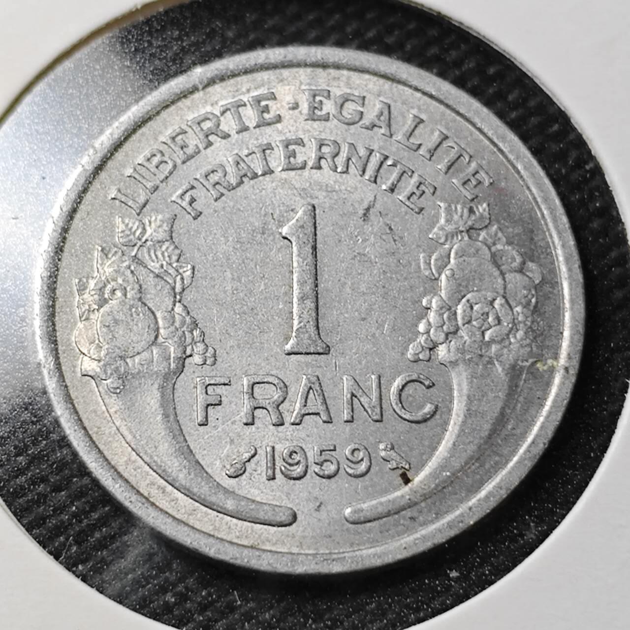 KK钱币收藏小铺  第361场  2月预留时间 周末发货  1959法国1法郎