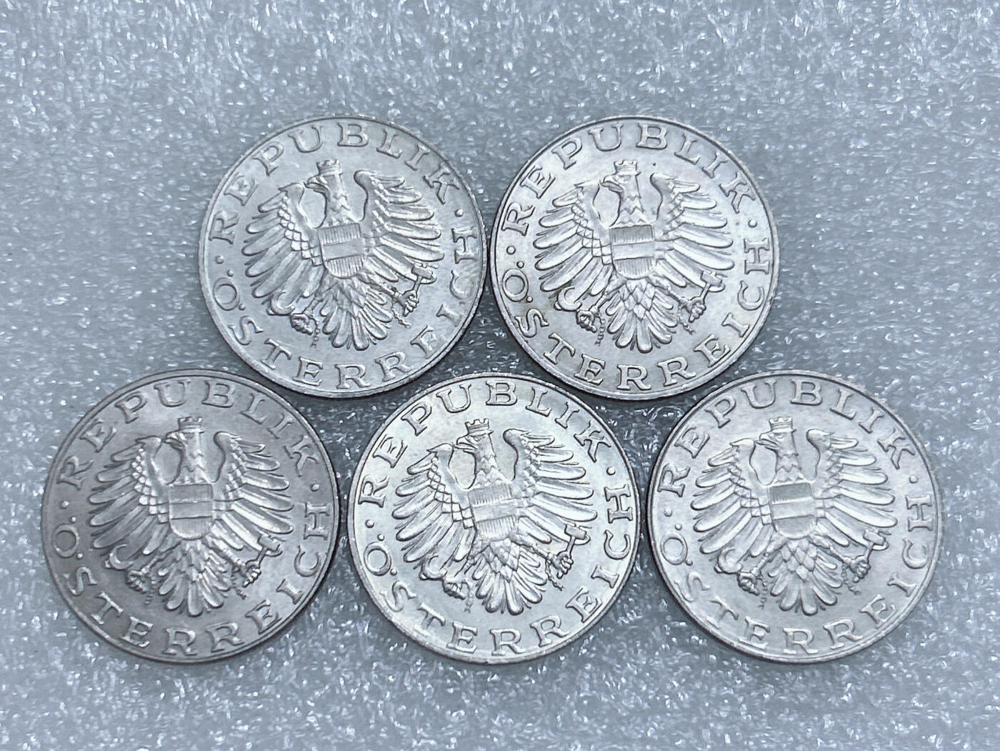 第一海外回流一元起拍收藏 散集专场  第260期 奥地利10先令硬币5枚 原光好品