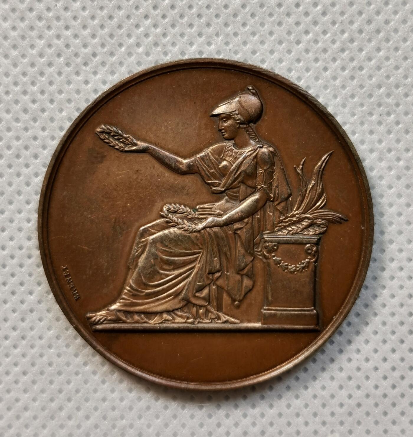 甄臻铺-世界币章拍卖（第37期），送拍享返佣金等优惠多多 法国铜章 手指边铭 状态安逸