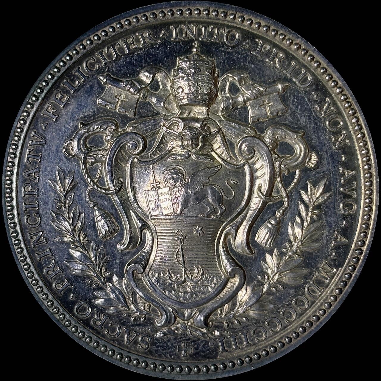 【雨安】【世界币章112-113期】周五/周六 两场连拍 2025-10-31 周五 19:30 保真 8秒倒数自动落锤 高效拍卖  [章] Vatican 章 梵蒂冈 1903年 庇护十世 银章 34克, 43mm