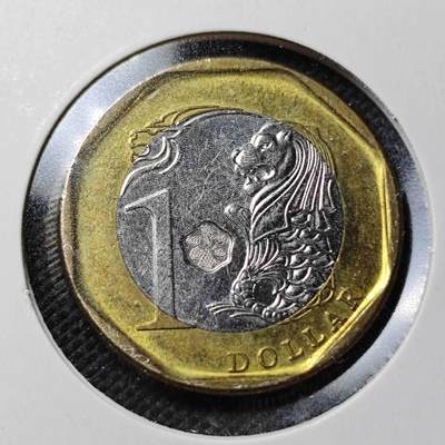 KK钱币收藏小铺  第362场  2月预留时间 周末发货 -  新加坡1元双色币