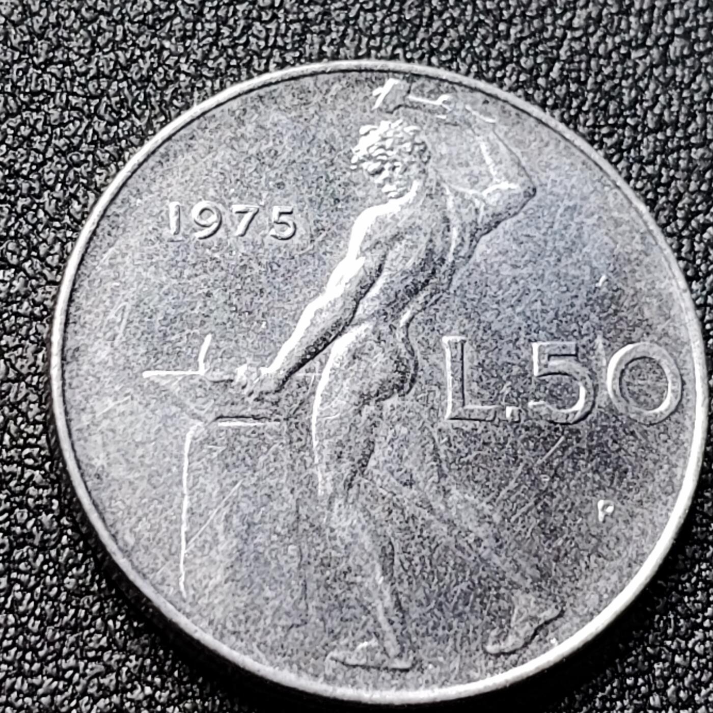 泉币菌-第120场-精品福利场 意大利 1975年 50里拉 锻冶之神 伍尔坎 24mm
