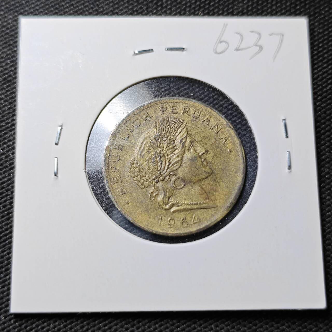 KK钱币收藏小铺  第362场  2月预留时间 周末发货 1964秘鲁20分铜币 