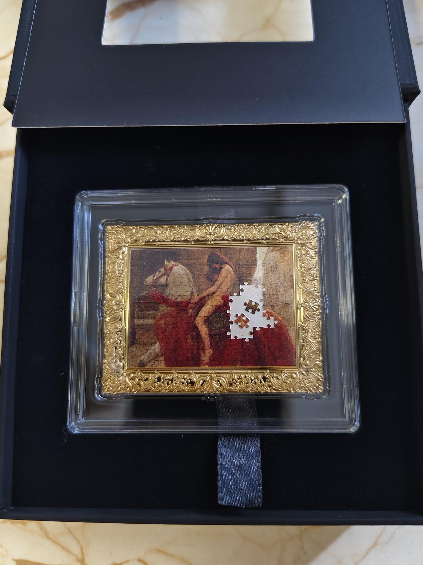 第180期拍卖【长期征集拍品】【北京币展专场】 纽埃2022年世界名画拼图系列马背上的戈黛娃夫人双金属银币