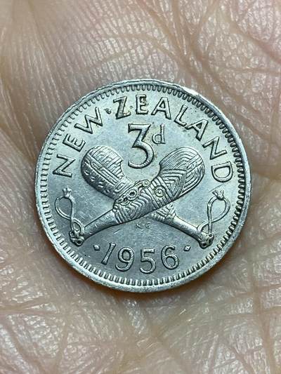 2025年第一百二十场(总第一百四十六场）外国好品散币(免佣金) - 新西兰🇳🇿1956年3便士(伊丽莎白二世青年桂冠第二版)