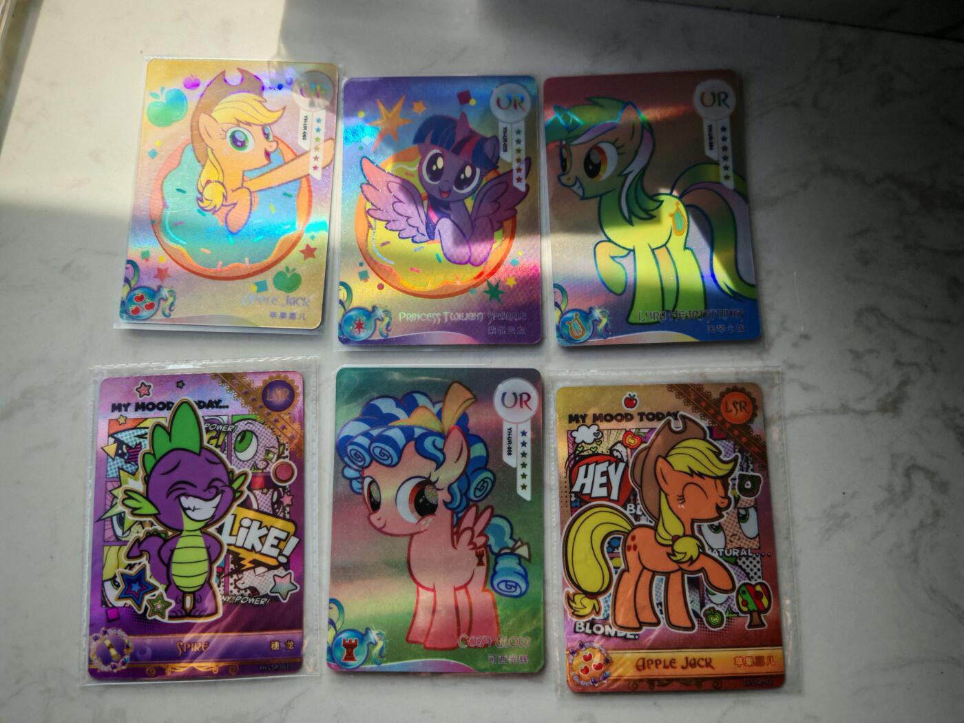 小怪兽卡牌第四十七期 （收拍品  不寄存 消费就送随机裸卡） 小马宝莉裸卡6张