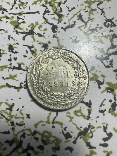 外国钱币，章 瑞士2法郎银币，原光