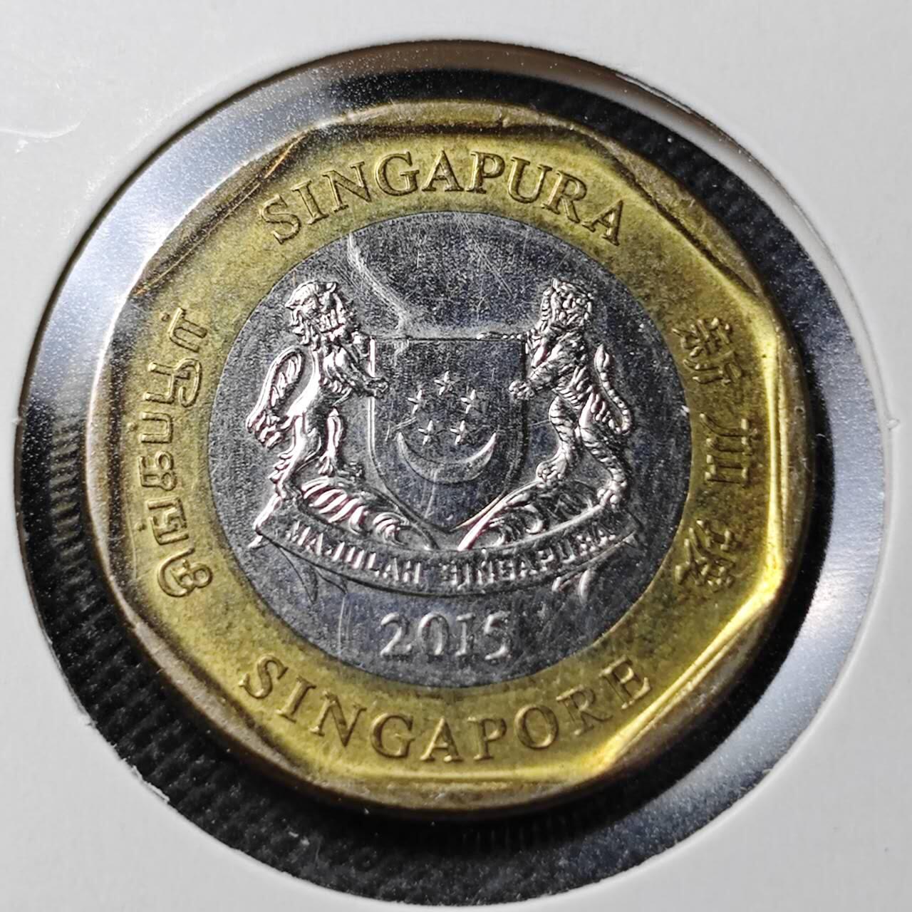 KK钱币收藏小铺  第362场  2月预留时间 周末发货  新加坡1元双色币