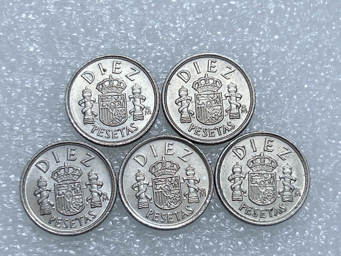 第一海外回流一元起拍收藏 散集专场  第260期 西班牙1983/84年10比塞塔硬币 5枚 好品